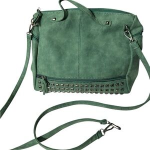 NWOT boutique rare Green Studded suede removable straps so cute never been used
